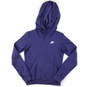 Nike Women's Purple and White Sweatshirt funnel neck embroidered logo lounge